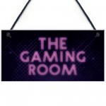 GAMING ROOM Sign Neon Effect Hanging Games Room Man Cave