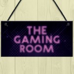 GAMING ROOM Sign Neon Effect Hanging Games Room Man Cave