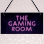 GAMING ROOM Sign Neon Effect Hanging Games Room Man Cave