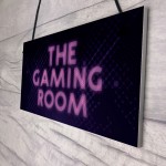 GAMING ROOM Sign Neon Effect Hanging Games Room Man Cave