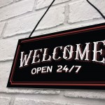 Bar Welcome Hanging Sign For Home Bar Man Cave Garden Decor