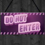 DO NOT ENTER Sign Neon Effect Girls Gaming Sign For Bedroom