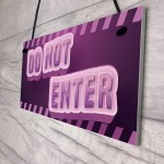 DO NOT ENTER Sign Neon Effect Girls Gaming Sign For Bedroom