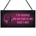 Neon Effect Pink Gaming Sign For Girls Bedroom Sign Girl Gamer