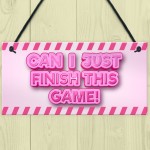 Funny Pink Gaming Sign For Girl Bedroom Gamer Gift For Daughter