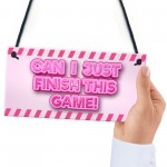 Funny Pink Gaming Sign For Girl Bedroom Gamer Gift For Daughter