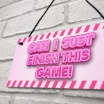 Funny Pink Gaming Sign For Girl Bedroom Gamer Gift For Daughter