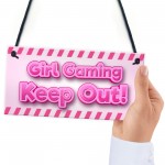 Pink Gaming Sign PERSONALISED Girls Bedroom Sign KEEP OUT