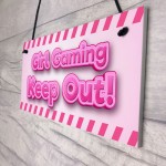 Pink Gaming Sign PERSONALISED Girls Bedroom Sign KEEP OUT