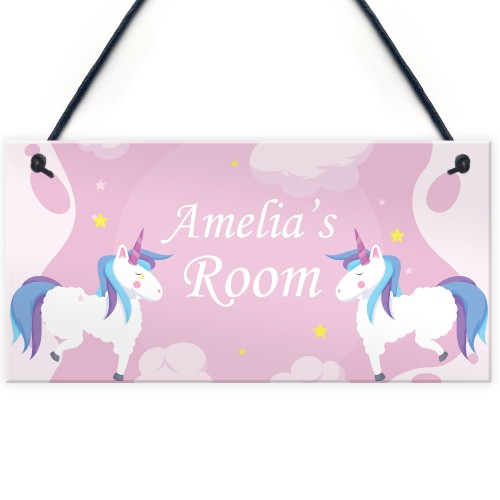 UNICORN Gift For Daughter PERSONALISED Unicorn Bedroom Sign