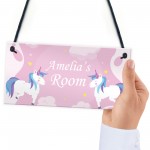 UNICORN Gift For Daughter PERSONALISED Unicorn Bedroom Sign