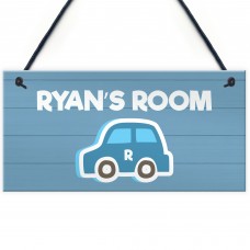 Car Themed Bedroom Sign For Little Boy PERSONALISED