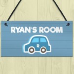 Car Themed Bedroom Sign For Little Boy PERSONALISED