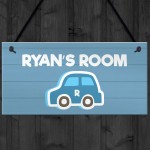 Car Themed Bedroom Sign For Little Boy PERSONALISED