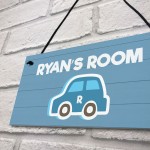 Car Themed Bedroom Sign For Little Boy PERSONALISED