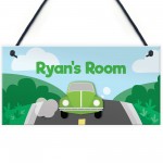 Boys Bedroom Sign Car Theme PERSONALISED Nursery Decor