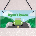 Boys Bedroom Sign Car Theme PERSONALISED Nursery Decor