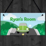 Boys Bedroom Sign Car Theme PERSONALISED Nursery Decor