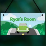 Boys Bedroom Sign Car Theme PERSONALISED Nursery Decor