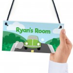 Boys Bedroom Sign Car Theme PERSONALISED Nursery Decor