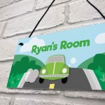 Boys Bedroom Sign Car Theme PERSONALISED Nursery Decor