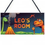 Personalised Boys Bedroom Decor Dinosaur Sign Birthday Gift