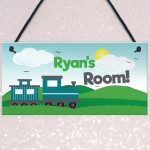 Train Theme Bedroom Door Sign PERSONALISED Boys Bedroom