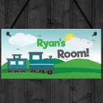 Train Theme Bedroom Door Sign PERSONALISED Boys Bedroom