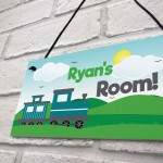 Train Theme Bedroom Door Sign PERSONALISED Boys Bedroom