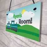 Train Theme Bedroom Door Sign PERSONALISED Boys Bedroom