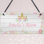 Pretty Unicorn Sign For Girls Bedroom Nursery PERSONALISED