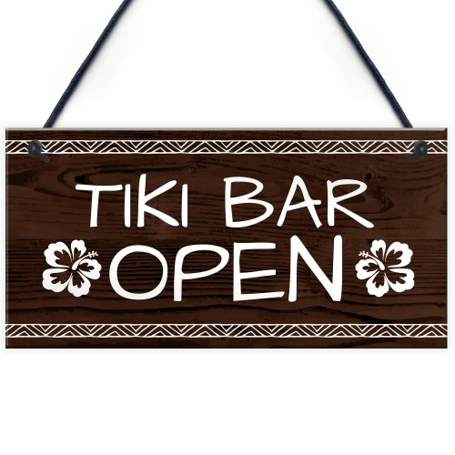 Tiki Bar Open Sign For Home Bar Man Cave Novelty Garden Decor