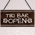 Tiki Bar Open Sign For Home Bar Man Cave Novelty Garden Decor