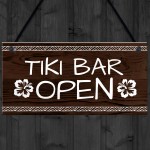 Tiki Bar Open Sign For Home Bar Man Cave Novelty Garden Decor