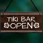 Tiki Bar Open Sign For Home Bar Man Cave Novelty Garden Decor