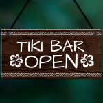 Tiki Bar Open Sign For Home Bar Man Cave Novelty Garden Decor