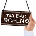 Tiki Bar Open Sign For Home Bar Man Cave Novelty Garden Decor