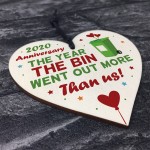 Funny Anniversary Lockdown Gifts Wooden Heart Gift For Boyfriend