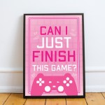 PINK Gaming Print For Girl Bedroom FRAMED Print Birthday Xmas