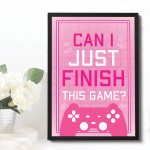 PINK Gaming Print For Girl Bedroom FRAMED Print Birthday Xmas