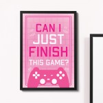 PINK Gaming Print For Girl Bedroom FRAMED Print Birthday Xmas