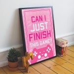 PINK Gaming Print For Girl Bedroom FRAMED Print Birthday Xmas