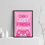 PINK Gaming Print For Girl Bedroom FRAMED Print Birthday Xmas