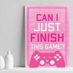 Funny PINK Gaming Print For Girls Bedroom Print Birthday Xmas
