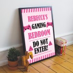 Gaming Girls Bedroom Sign PINK Framed Print Birthday Xmas Gift
