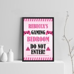 Gaming Girls Bedroom Sign PINK Framed Print Birthday Xmas Gift