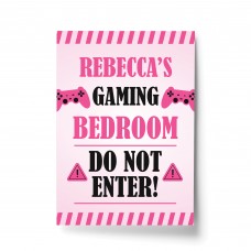 Gaming Girls Bedroom Sign PINK Print Birthday Xmas Gift