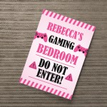 Gaming Girls Bedroom Sign PINK Print Birthday Xmas Gift