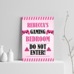 Gaming Girls Bedroom Sign PINK Print Birthday Xmas Gift