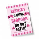 Gaming Girls Bedroom Sign PINK Print Birthday Xmas Gift